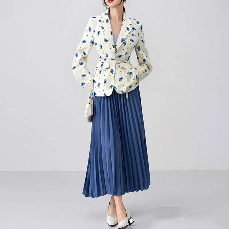Collar lace-up waist-tight suit jacket in polyester available in multiple colours and sizes