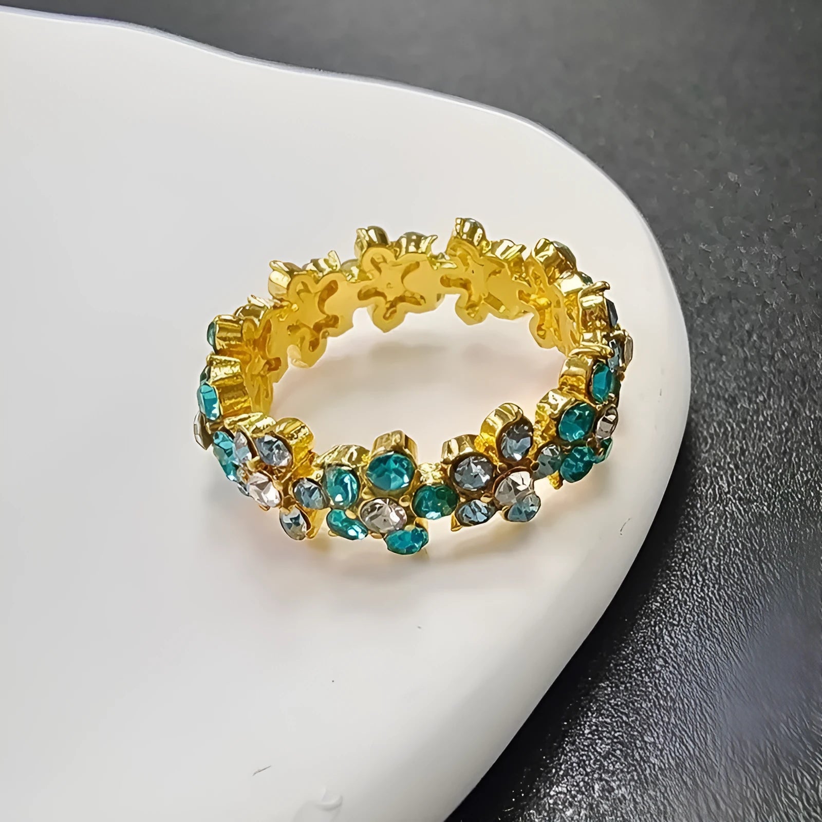 Full diamond elephant statement ring with electroplated finish in AJZ1935 or AJZ141 colour