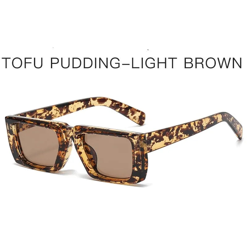 Y2K style sunglasses with UV400 lenses in a full PC frame, shown in multiple colour options.