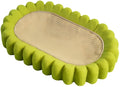 Green oval cat scratcher bowl bed with sisal scratching surface measuring 65cm