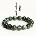 Natural green dragon crystal bracelet with 8-9mm round beads and Ruyi decorative elements