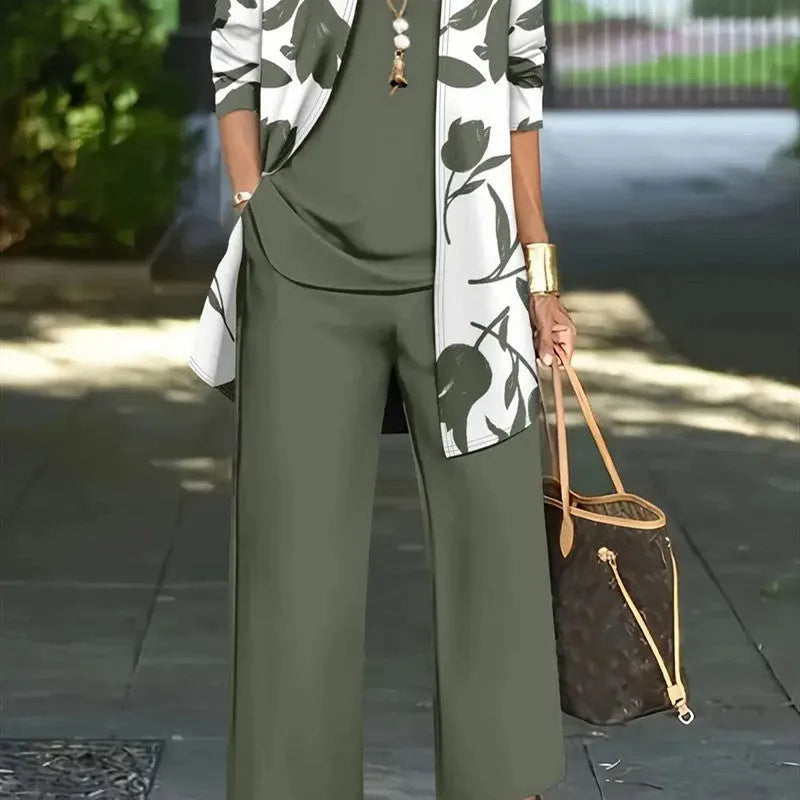 Women's three-piece suit with coat, vest and trousers in Japanese Korean casual style