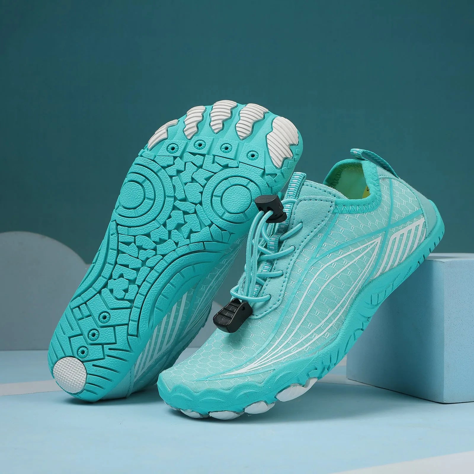 Children's wading swimming shoes with elastic closure and rubber sole in multiple colour options