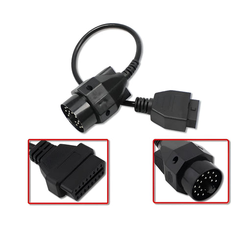 BMW OBD2 diagnostic adapter cable converting 20-pin port to 16-pin OBD2 port
