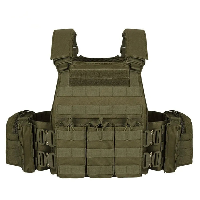 Men's camouflage tactical vest in polyester fabric for outdoor training and shooting sports