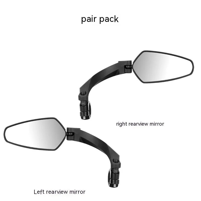 Black acrylic bicycle rearview mirror with rotatable adjustment mechanism