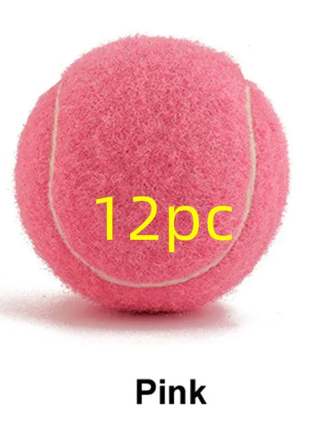 Rubber dog tennis ball in assorted bright colours with 6.3cm diameter for bite-resistant fetch play