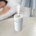 Compact white car USB humidifier with aromatherapy function for vehicle cabins