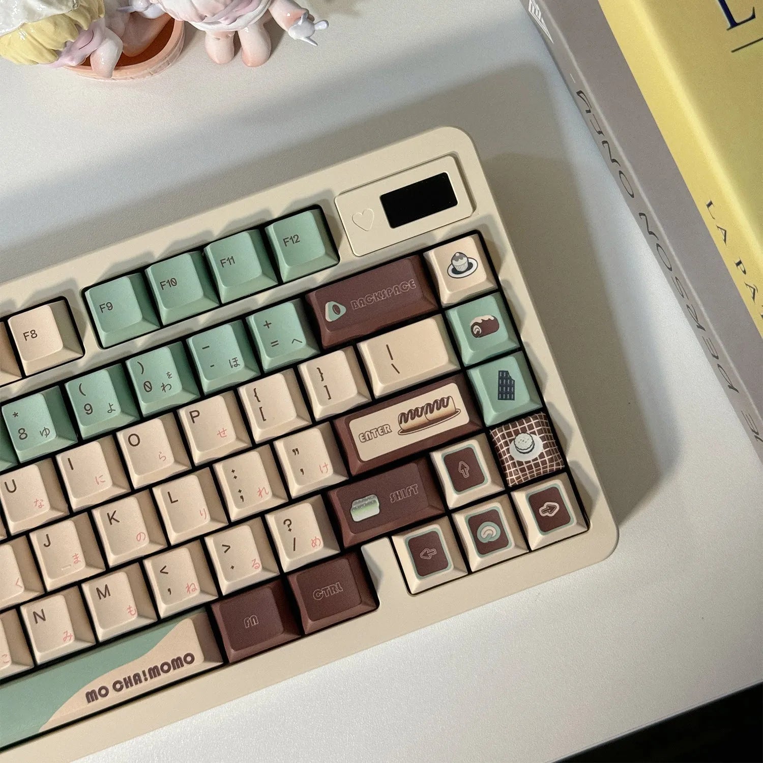 Craft Key CAP mechanical keyboard keycap set with matcha theme design and cross satellite shaft