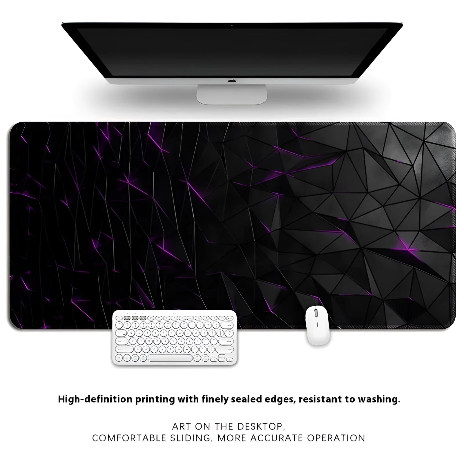 Thickened natural rubber computer keyboard mat with thermal transfer pattern and overlock edge